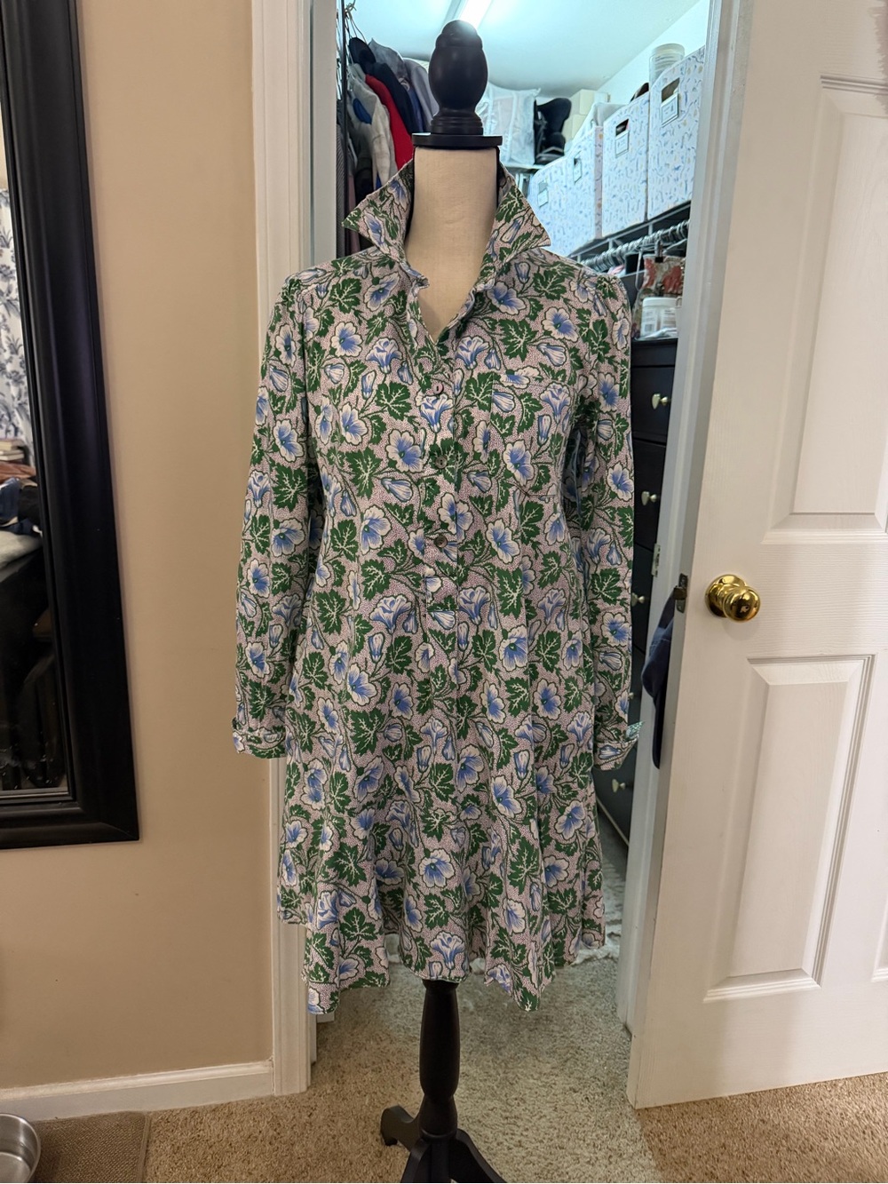 Tuckernuck Callahan Floral Button-Front Long Sleeve Shirt Dress